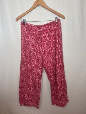 Tommy Hilfiger Sleepwear Red Floral Pajama Pants 100% Cotton Small Petite